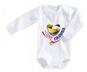 Body bébé I Love Colombia taille 3/6 mois manches Longues