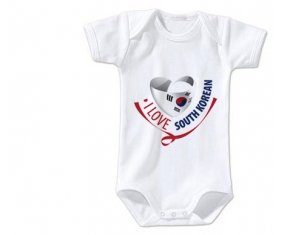 Body bébé I Love South Korean taille 3/6 mois manches Courtes