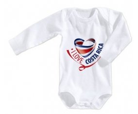Body bébé I Love Costa Rica taille 3/6 mois manches Longues