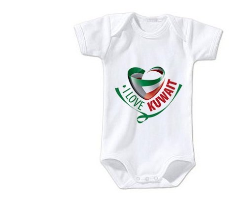 Body bébé I Love Kuwait taille 3/6 mois manches Courtes