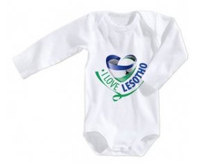 Body bébé I Love Lesotho taille 3/6 mois manches Longues