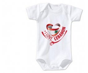 Body bébé I Love Lebanon taille 3/6 mois manches Courtes