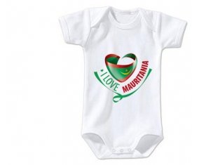 Body bébé I Love Mauritania taille 3/6 mois manches Courtes