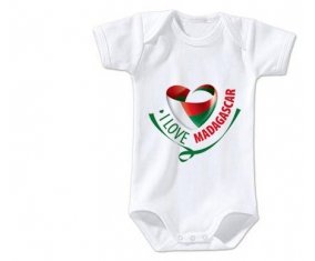 Body bébé I Love Madagascar taille 3/6 mois manches Courtes
