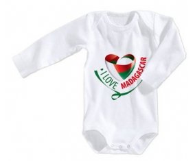 Body bébé I Love Madagascar taille 3/6 mois manches Longues
