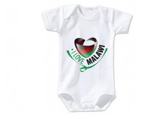 Body bébé I Love Malawi taille 3/6 mois manches Courtes
