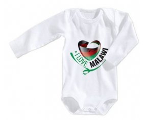 Body bébé I Love Malawi taille 3/6 mois manches Longues