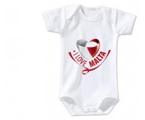 Body bébé I Love Malta taille 3/6 mois manches Courtes