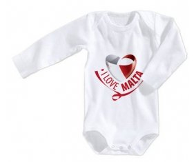 Body bébé I Love Malta taille 3/6 mois manches Longues