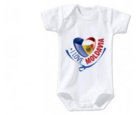 Body bébé I Love Moldavia taille 3/6 mois manches Courtes