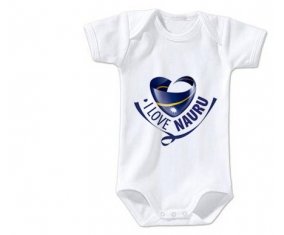 Body bébé I Love Nauru taille 3/6 mois manches Courtes