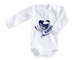 Body bébé I Love Nauru taille 3/6 mois manches Longues
