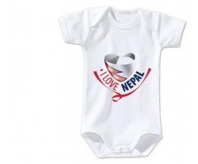 Body bébé I Love Nepal taille 3/6 mois manches Courtes