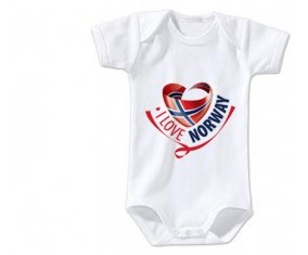 Body bébé I Love Norway taille 3/6 mois manches Courtes