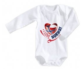Body bébé I Love Norway taille 3/6 mois manches Longues