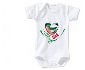 Body bébé I Love UAE taille 3/6 mois manches Courtes