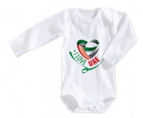 Body bébé I Love UAE taille 3/6 mois manches Longues