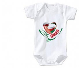 Body bébé I Love Oman taille 3/6 mois manches Courtes