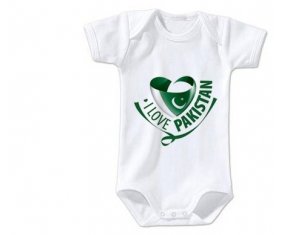 Body bébé I Love Pakistan taille 3/6 mois manches Courtes