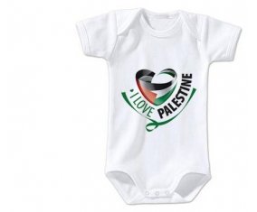 Body bébé I Love Palestine taille 3/6 mois manches Courtes