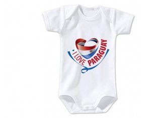 Body bébé I Love Paraguay taille 3/6 mois manches Courtes