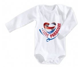 Body bébé I Love Paraguay taille 3/6 mois manches Longues