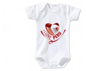 Body bébé I Love Peru taille 3/6 mois manches Courtes