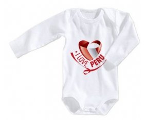 Body bébé I Love Peru taille 3/6 mois manches Longues