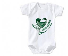 Body bébé I Love Saudi Arabia taille 3/6 mois manches Courtes