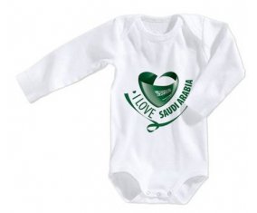 Body bébé I Love Saudi Arabia taille 3/6 mois manches Longues