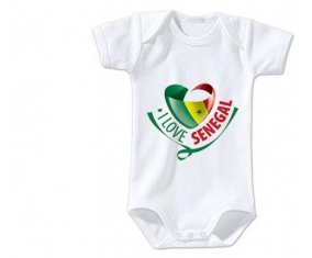 Body bébé I Love Senegal taille 3/6 mois manches Courtes