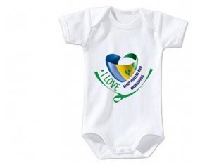 Body bébé I Love Saint Vincent and Grenadines taille 3/6 mois manches Courtes