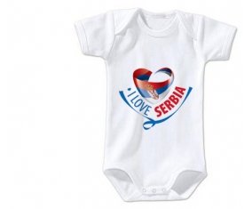 Body bébé I Love Serbia taille 3/6 mois manches Courtes