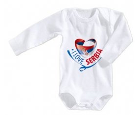 Body bébé I Love Serbia taille 3/6 mois manches Longues