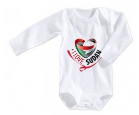 Body bébé I Love Sudan taille 3/6 mois manches Longues