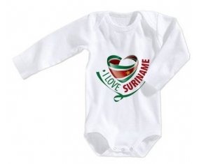 Body bébé I Love Suriname taille 3/6 mois manches Longues