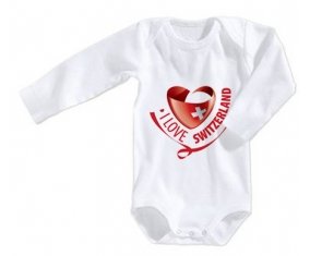 Body bébé I Love Switzerland taille 3/6 mois manches Longues