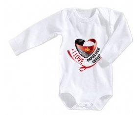 Body bébé I Love Papua New Guinea taille 3/6 mois manches Longues
