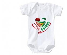 Body bébé I Love Guyana taille 3/6 mois manches Courtes