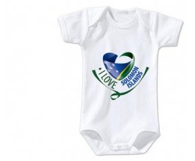 Body bébé I Love Solomon Islands taille 3/6 mois manches Courtes