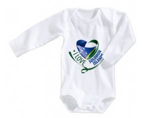 Body bébé I Love Solomon Islands taille 3/6 mois manches Longues