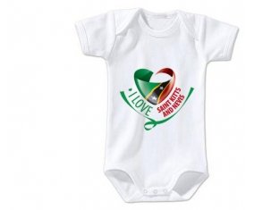 Body bébé I Love Saint Kitts and Nevis taille 3/6 mois manches Courtes