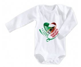 Body bébé I Love Saint Kitts and Nevis taille 3/6 mois manches Longues