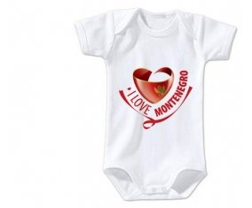 Body bébé I Love Montenegro taille 3/6 mois manches Courtes