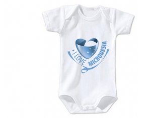 Body bébé I Love Micronesia taille 3/6 mois manches Courtes