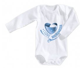 Body bébé I Love Micronesia taille 3/6 mois manches Longues