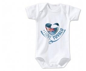 Body bébé I Love Tuvalu taille 3/6 mois manches Courtes
