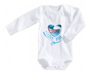 Body bébé I Love Fiji taille 3/6 mois manches Longues