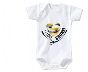Body bébé I Love Brunei taille 3/6 mois manches Courtes