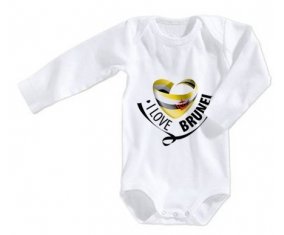 Body bébé I Love Brunei taille 3/6 mois manches Longues